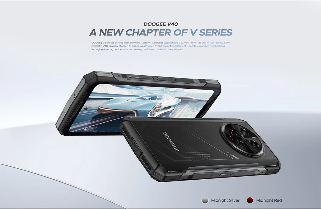 DOOGEE V40 5G Rugged Phone 6.78" FHD 120Hz Display Dimensity 7300 5G 12GB+512GB 8680mAh Battery 108MP Camera NFC Android 14