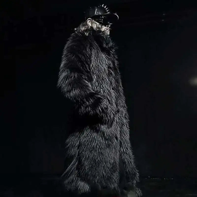 PFHQ Men's Faux Fur Coat Thickened Cotton Warm Darkwear Comfortable Heavy Industry Male Long Length Windbreakers Autumn 21Z2161