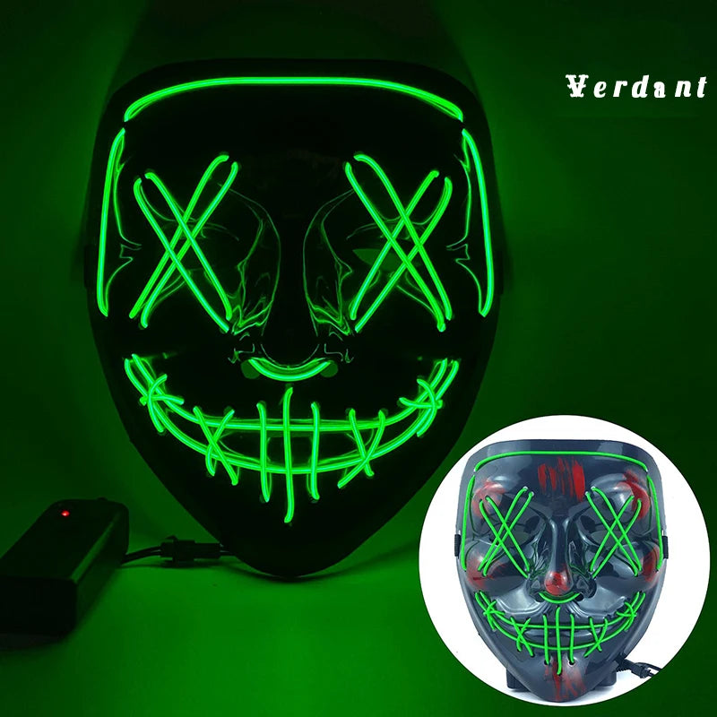 Led Light Emitting Masks Holiday Spooky Dress Up Props Halloween Play Role Masks Masquerade Masks