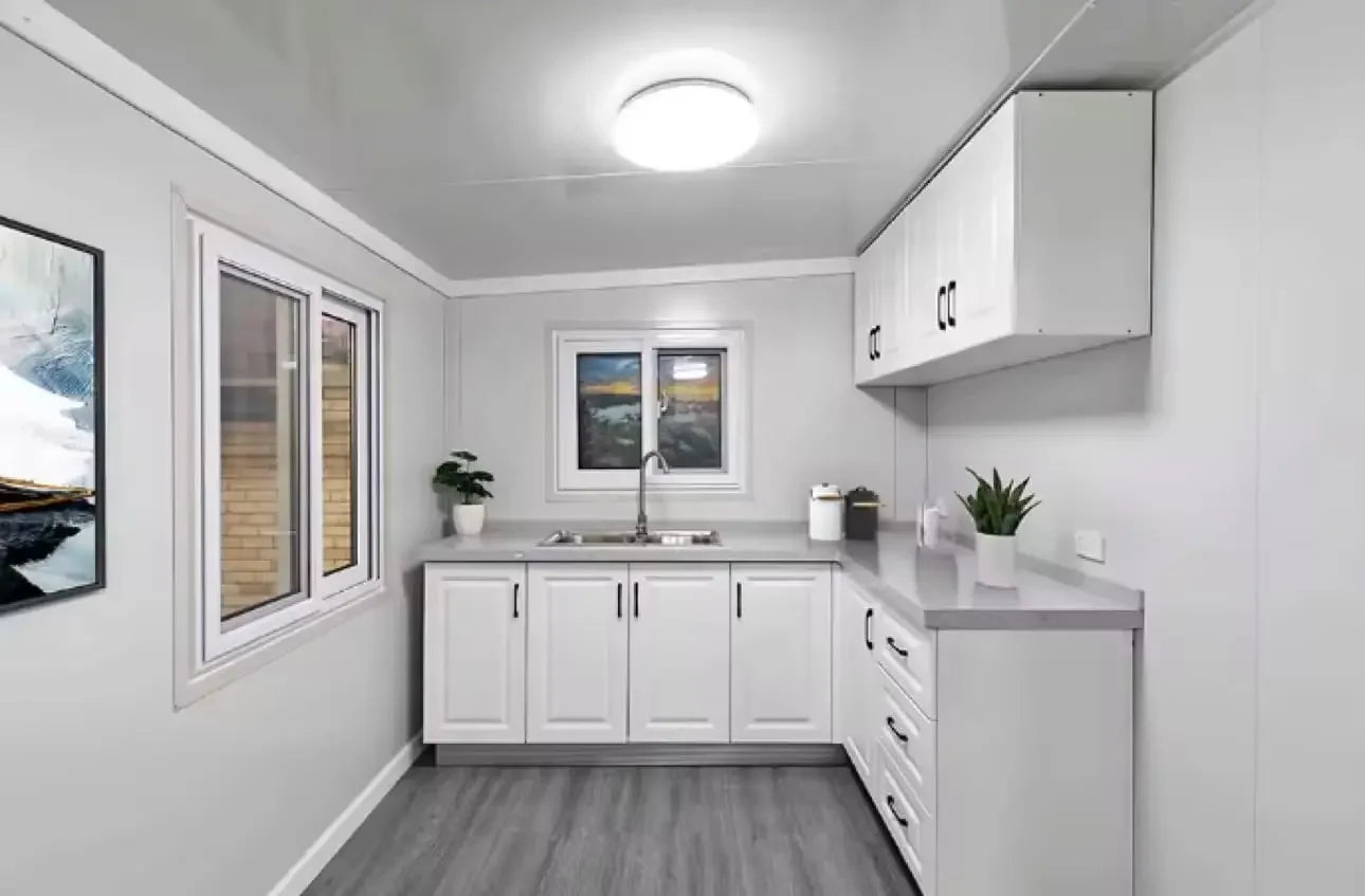 Portable Prefab Tiny Home for Sale, 40ft Modular Home - with 2 Bedrooms, 1 Kitchen & Bathroom, Expandable Container House to