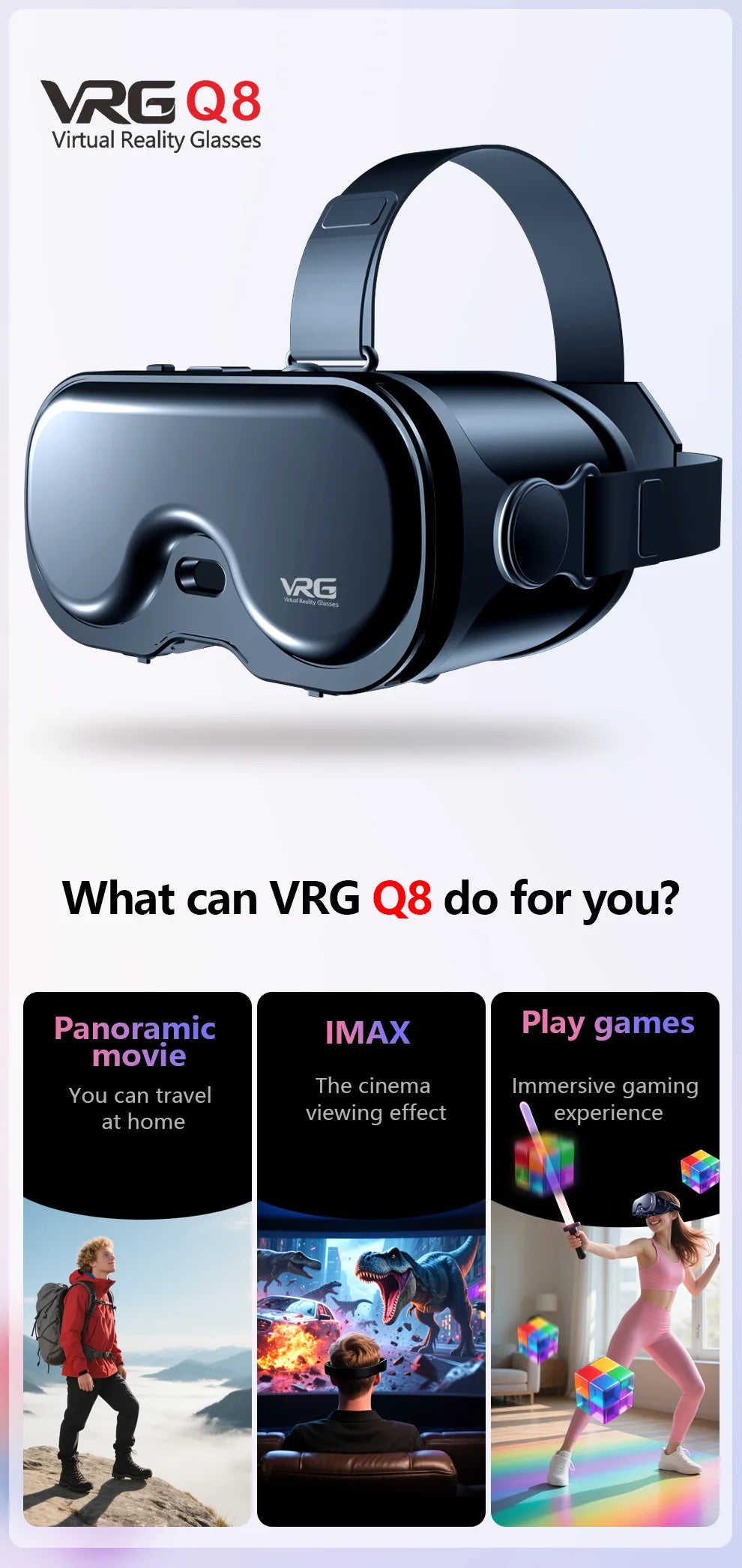 Virtual Reality 3D VR Glasses Devices Headset Helmet Lenses For iPhone Android Smartphone Cell Mobile Viar Video Game Viewer Set