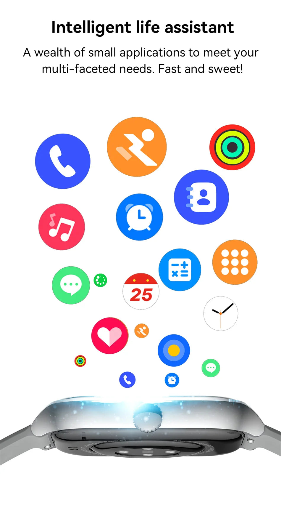 2025 New Smart Watch Men Women Gifts 2.01'' Full Touch Screen Sport Fitness Tracker Smartwatch Men BT Calls Digital smarthwhatch