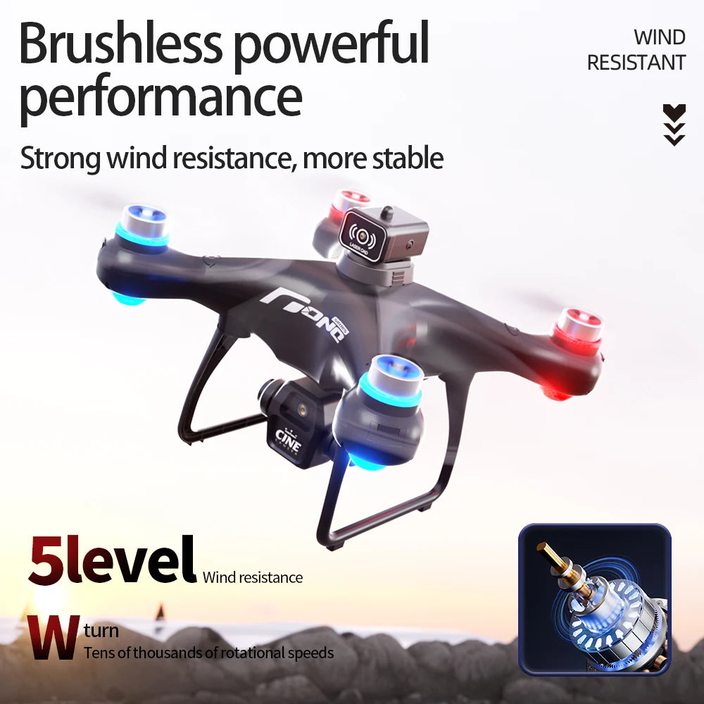 E55 Brushless Drone 8k Hd Dual Camera Aerial Photography With Screen Control Optical Flow Positioning Obstacle Avoidance