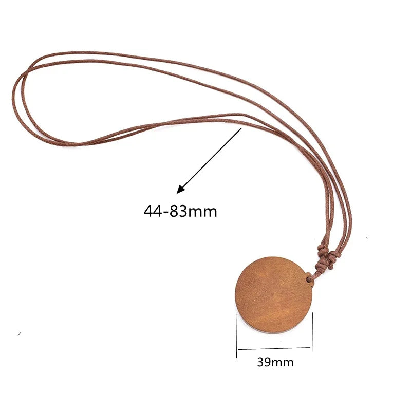 Wolf Glass Dome Necklace Men Vintage Wolf Head Wood Pendant Rope Chain Necklace Retro Jewelry