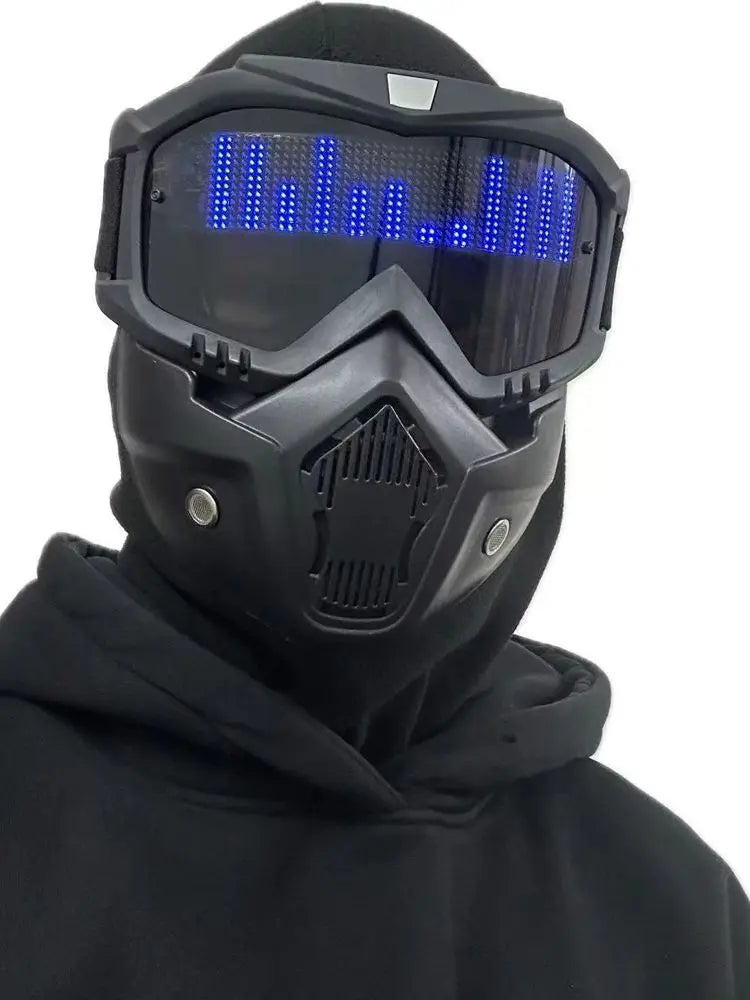 Cyberpunk Mask Light up Mask with Programmable App Multi-Patterns DisplaySci Fi Mask  Cosplay For Adult Party