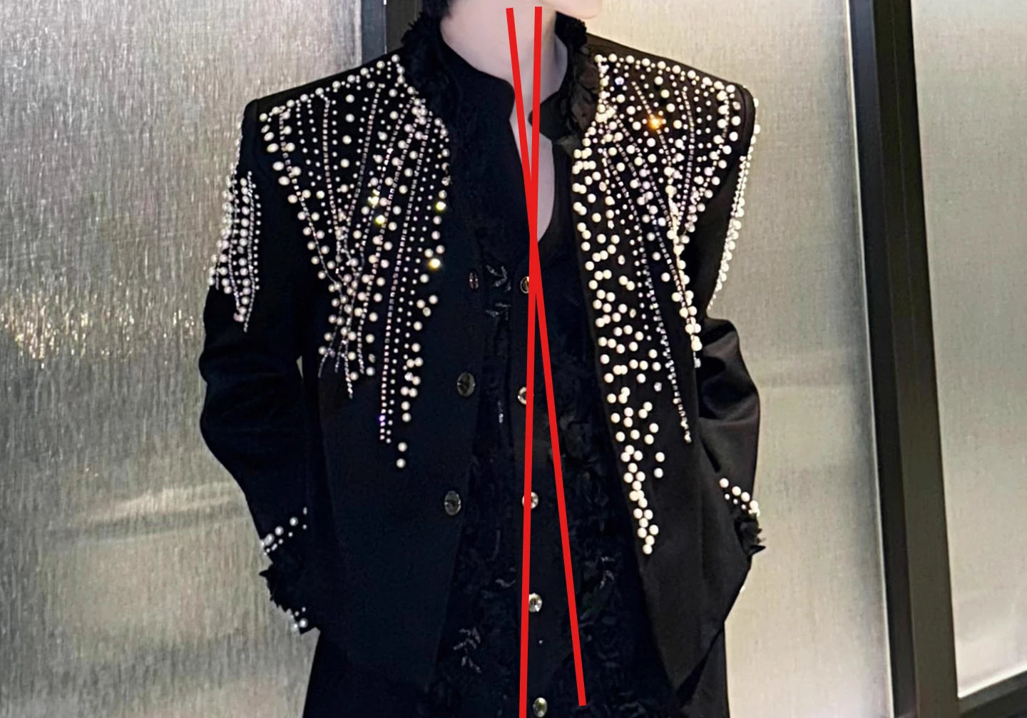 2025 Men's Autumn New Sparkling Beaded Rhinestone Personality Jackets Solid Color Long Sleeve Stylish Tops Male Handsome Coats