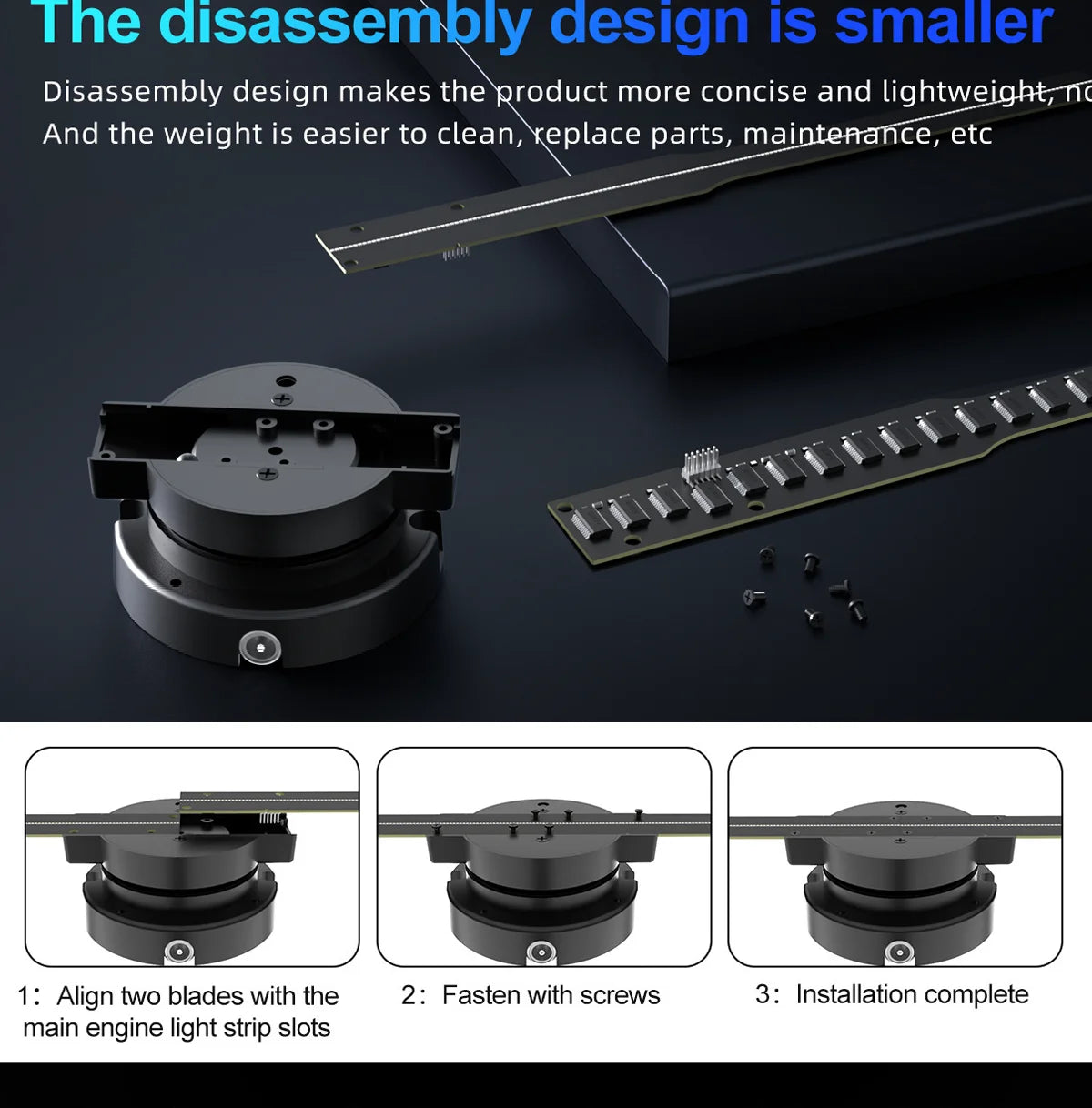 42cm 3D Holographic Fan Projector | WiFi + App Control | DIY Logo & Video | 244 LED Beads | VIGAOT