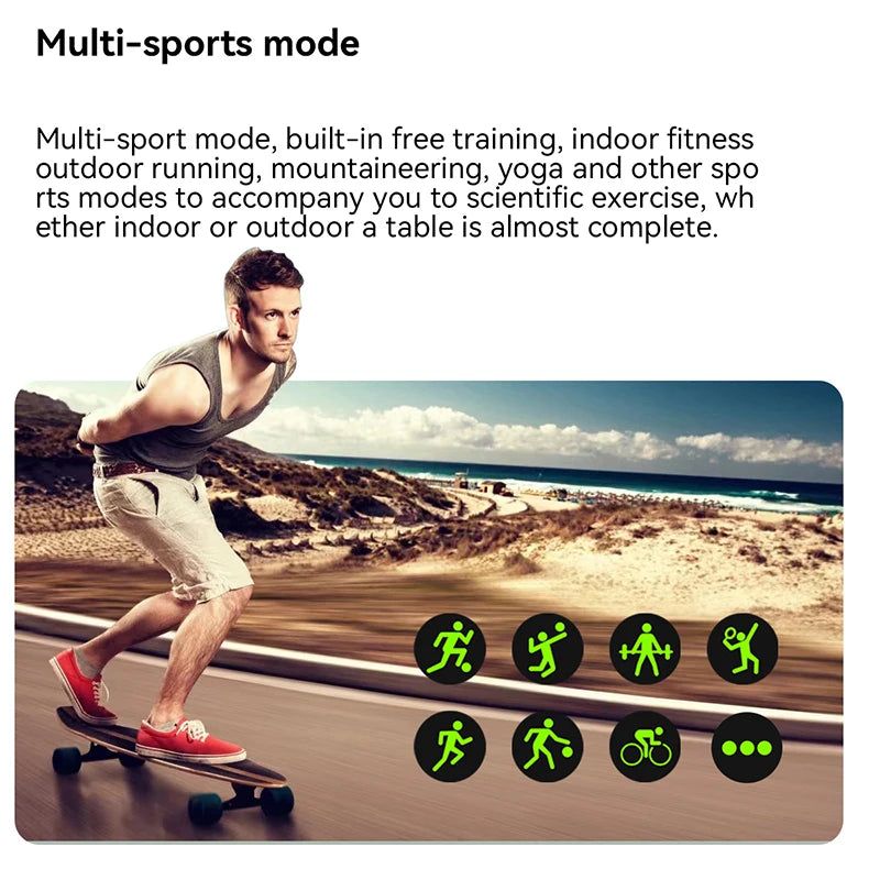 2025 New Smart Watch Men Women Gifts 2.01'' Full Touch Screen Sport Fitness Tracker Smartwatch Men BT Calls Digital smarthwhatch