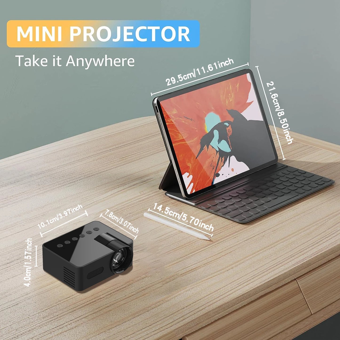 Portable projector YT100. Supports high-definition projection. Mini projector. Mobile cinema.