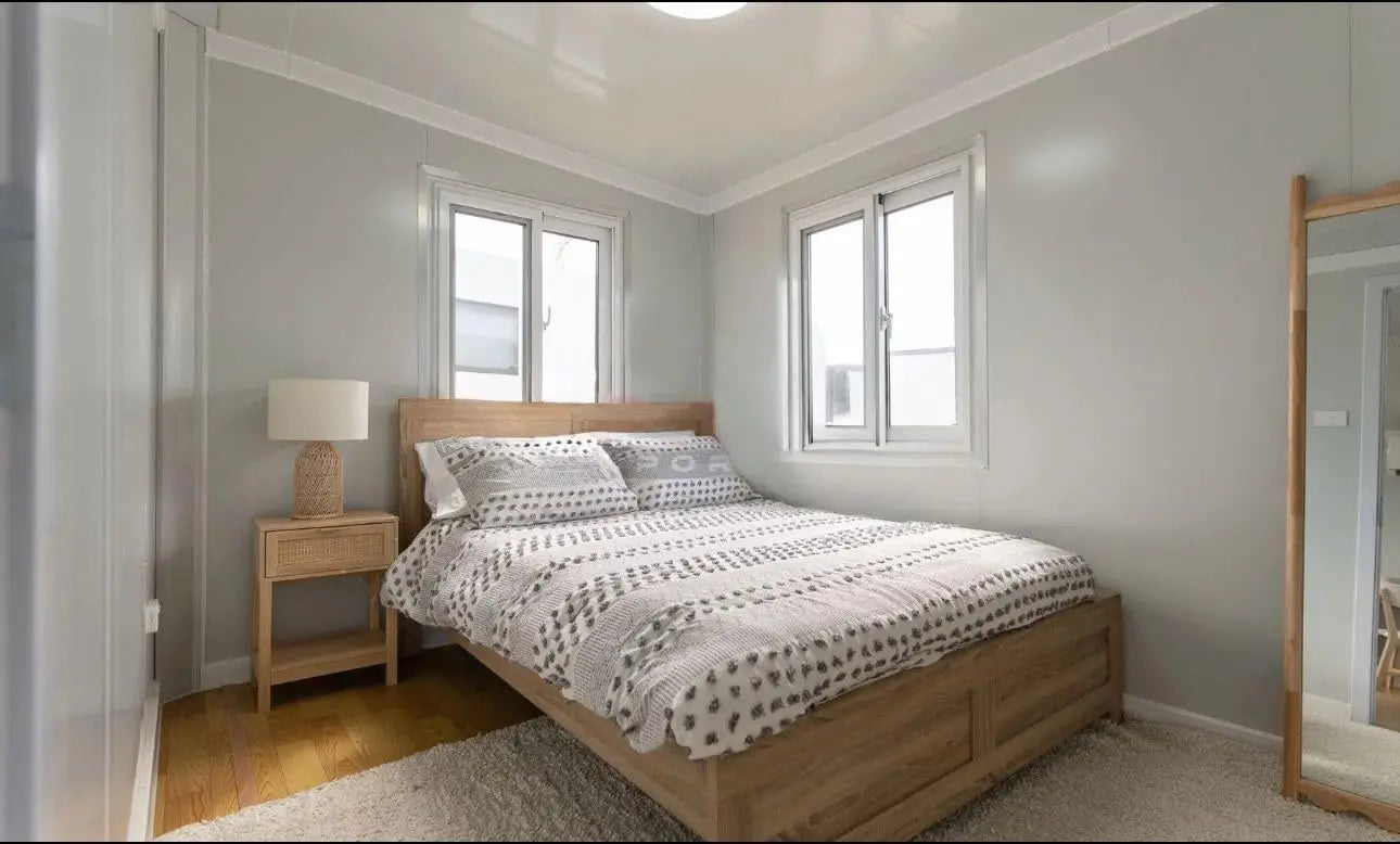 Portable Prefab Tiny Home for Sale, 40ft Modular Home - with 2 Bedrooms, 1 Kitchen & Bathroom, Expandable Container House to