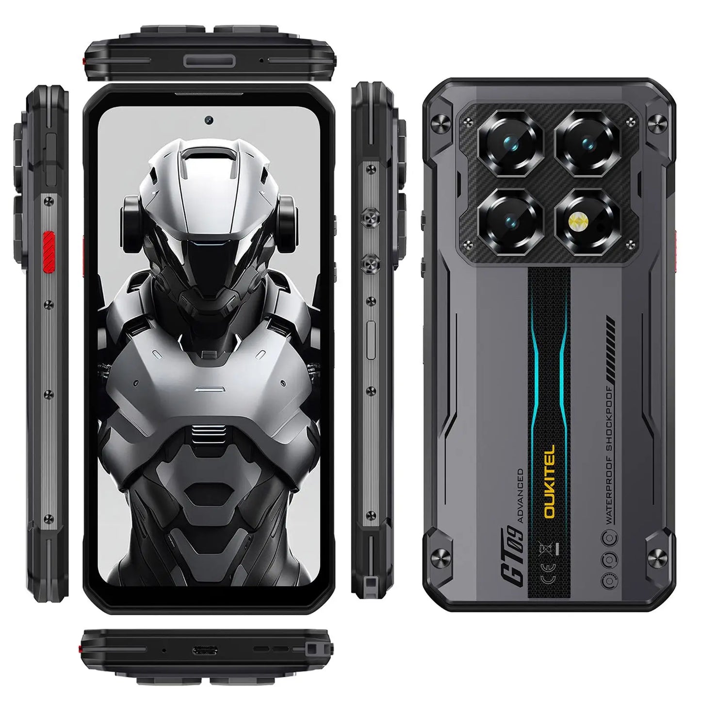 Oukitel WP60 Rugged Phone 12GB/16GB+512GB Night Vision 108MP Camera 7.2'' Android 15 Dimensity 7025 10000mAh NFC 5G Smartphone