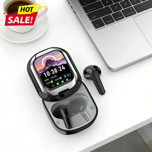 AI Translation Headphones 144 Languages Real Time Translator 50H Playtime LED Full Color Touch Screen ENC Noise Cancelling Mic