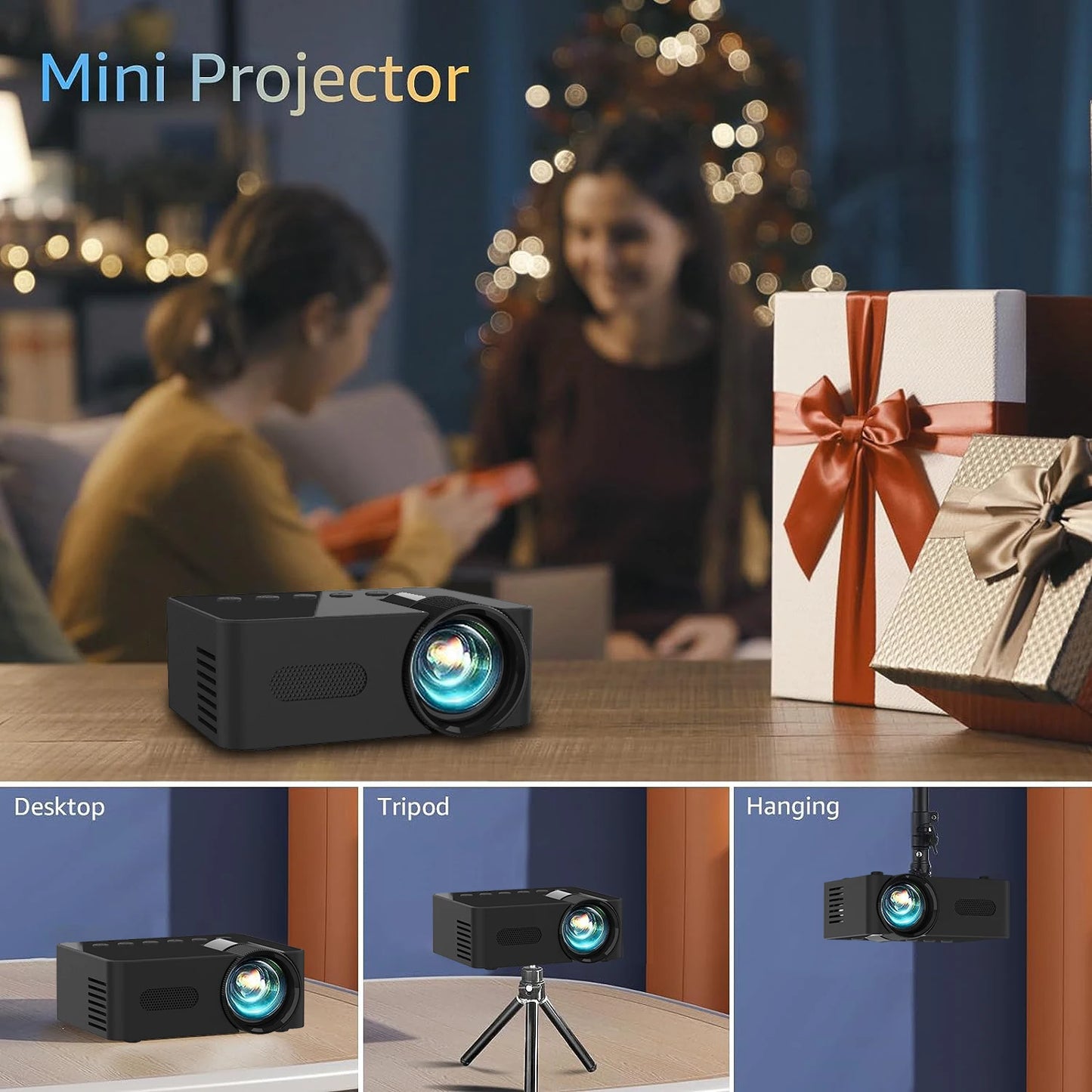 Portable projector YT100. Supports high-definition projection. Mini projector. Mobile cinema.