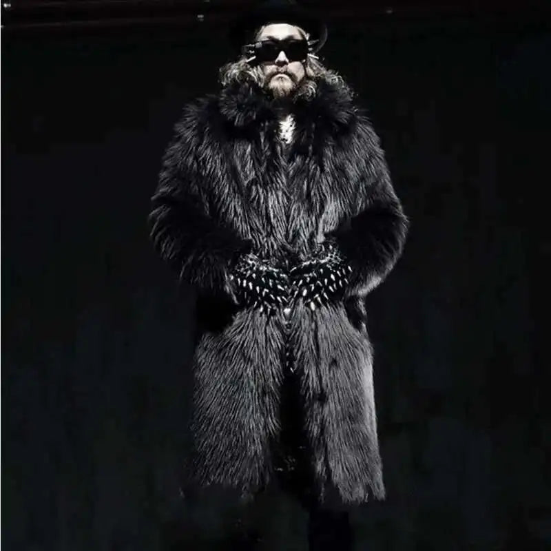 PFHQ Men's Faux Fur Coat Thickened Cotton Warm Darkwear Comfortable Heavy Industry Male Long Length Windbreakers Autumn 21Z2161