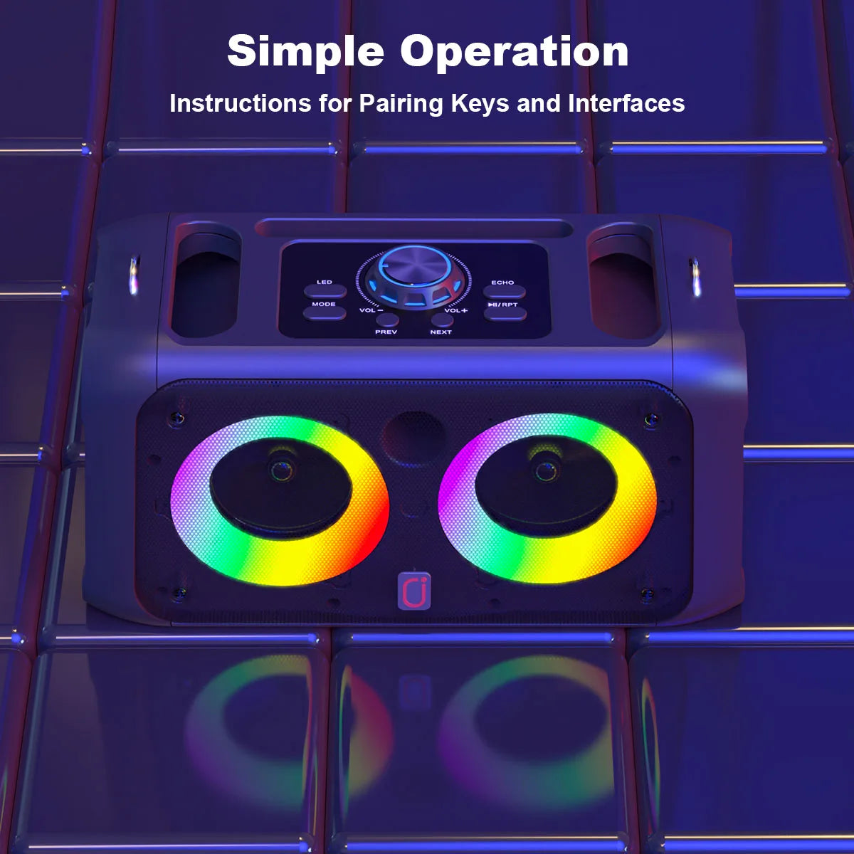 Bluetooth Speaker, Mobile Karaoke System, Lightweight Outdoor Bluetooth Speaker, Karaoke Machine with Microphone, with 2 Wireless Microphones, Portable Speaker Pa System for Adults, Singing Karaoke Speaker with Led Lights, Su