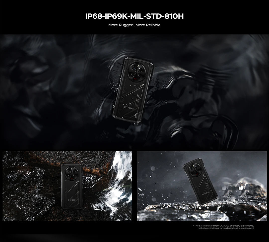 DOOGEE V40 5G Rugged Phone 6.78" FHD 120Hz Display Dimensity 7300 5G 12GB+512GB 8680mAh Battery 108MP Camera NFC Android 14