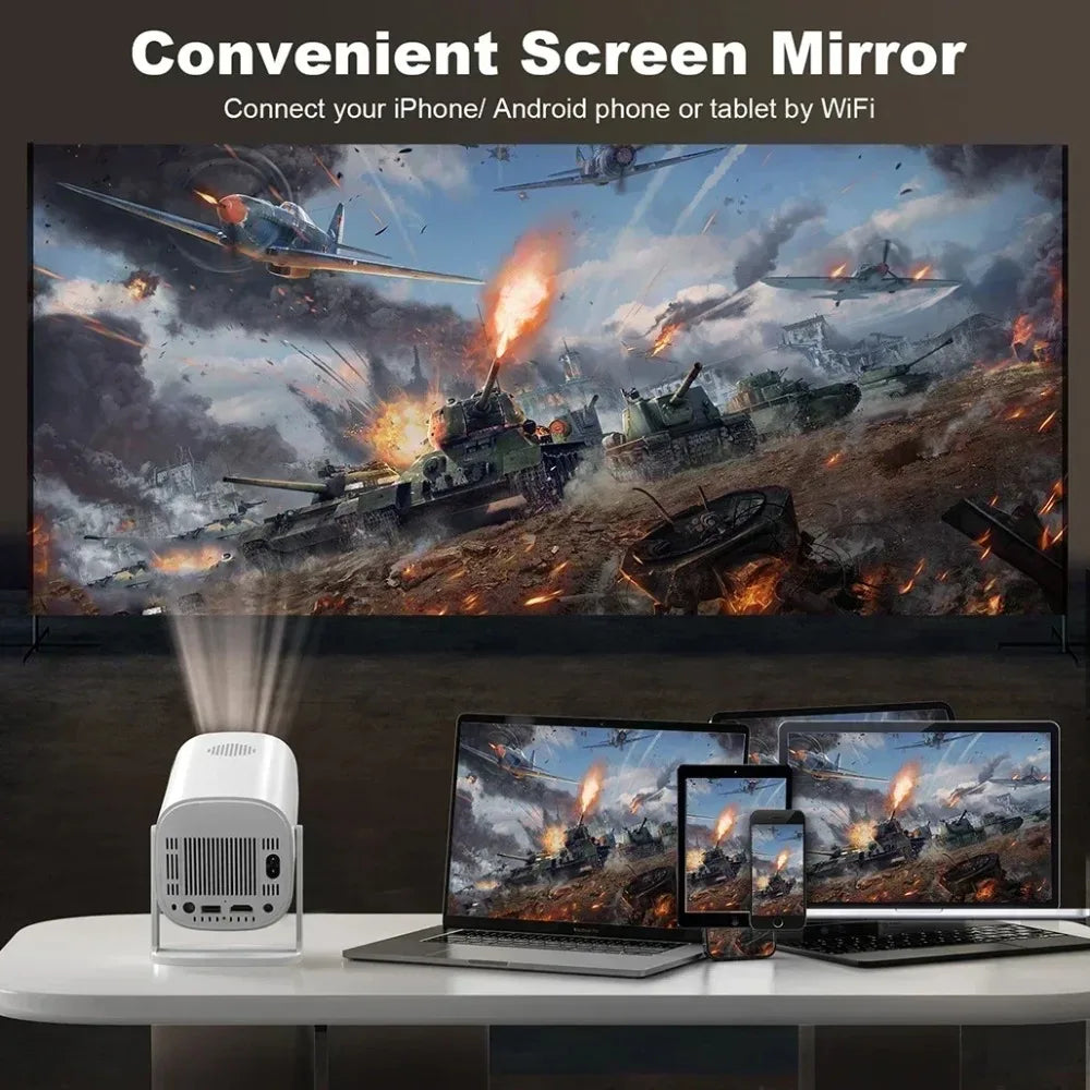 Portable P30 Smart Mini Projector: Android 11,WiFi 6 Connectivity,4K/1080P Compatibility,1280×720P Native,Ideal for Home Cinema