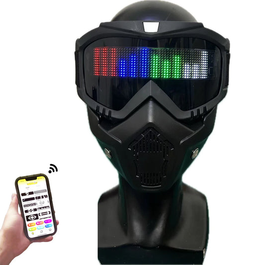 Cyberpunk Mask Light up Mask with Programmable App Multi-Patterns DisplaySci Fi Mask  Cosplay For Adult Party