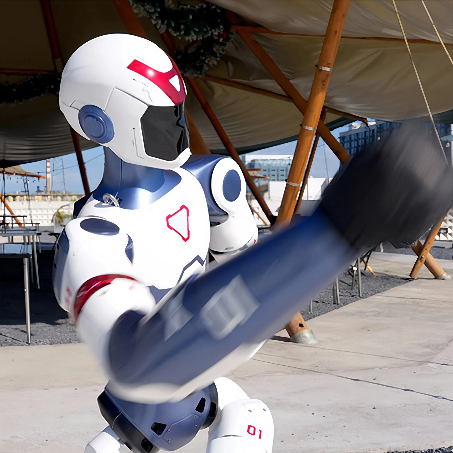 Unitree R1 Electric Humanoid for Factory Floor Operations with Real Time Control and Force Feedback
