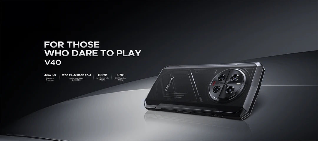 DOOGEE V40 5G Rugged Phone 6.78" FHD 120Hz Display Dimensity 7300 5G 12GB+512GB 8680mAh Battery 108MP Camera NFC Android 14