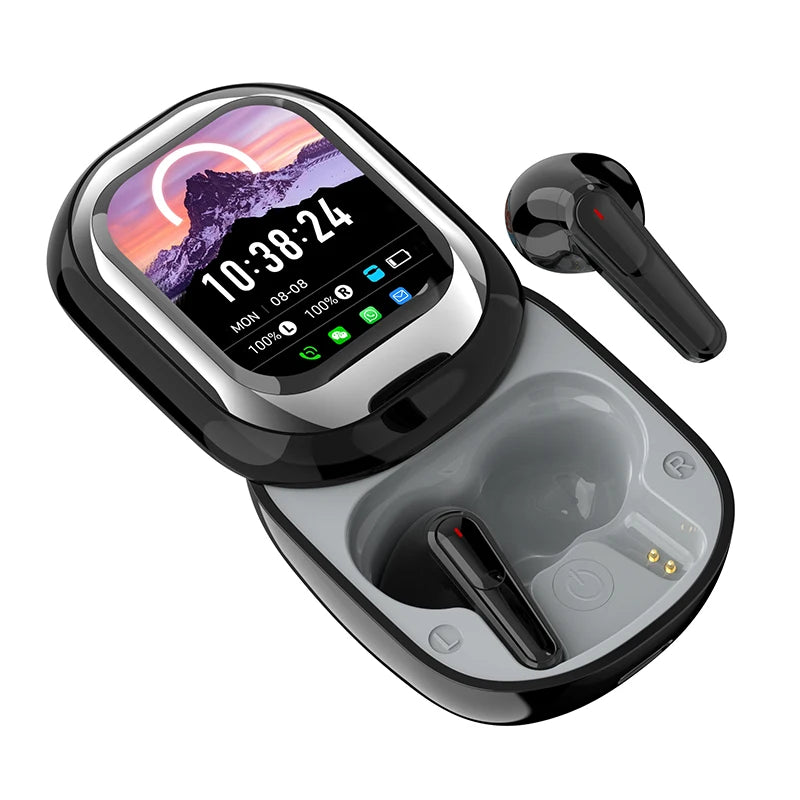 AI Translation Headphones 144 Languages Real Time Translator 50H Playtime LED Full Color Touch Screen ENC Noise Cancelling Mic