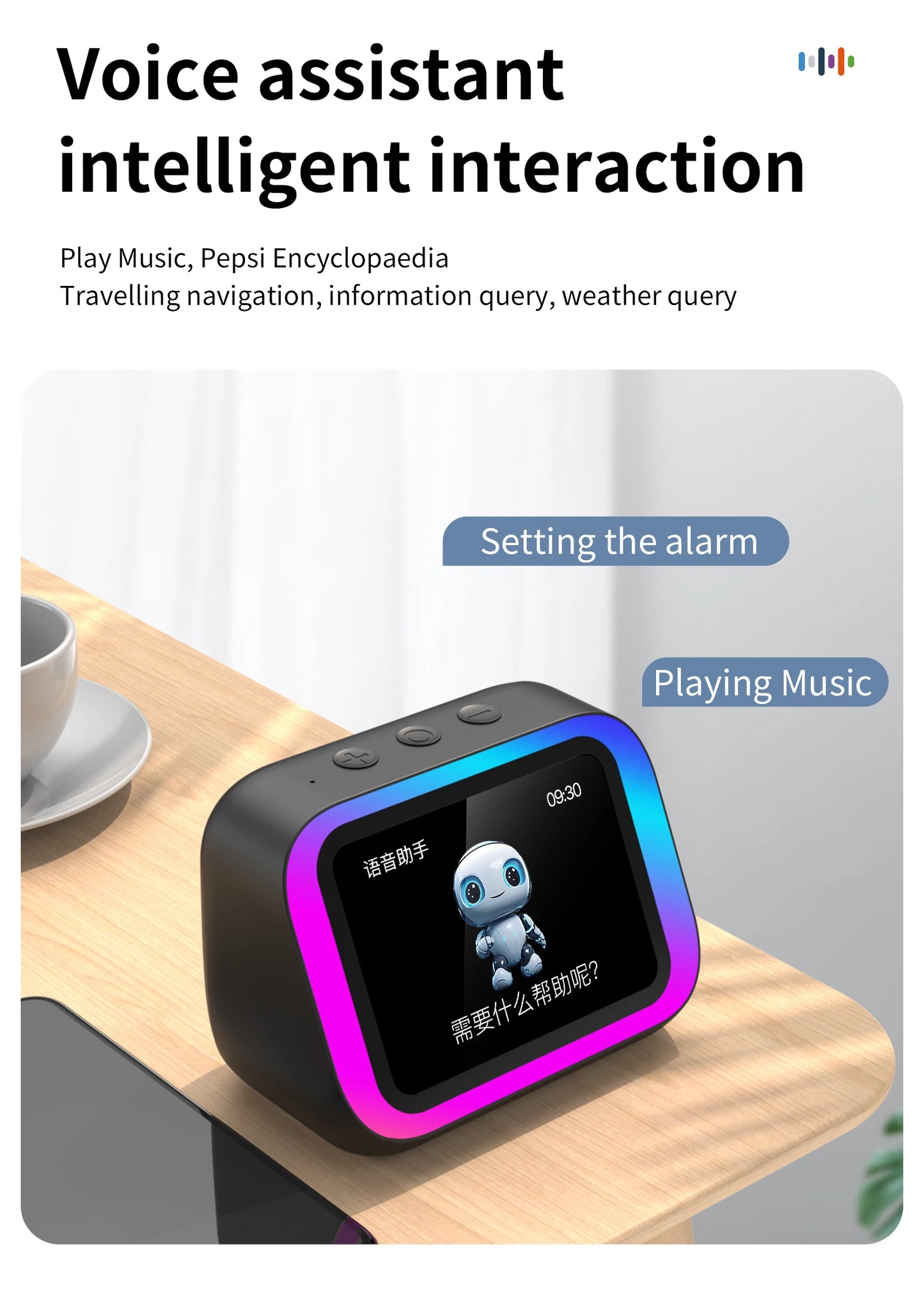 Smart Bluetooth 5.4 Speaker Voice assistant HDTouch Screen Display Electronic Album Alarm Clock Hi-fi Stereo Sound