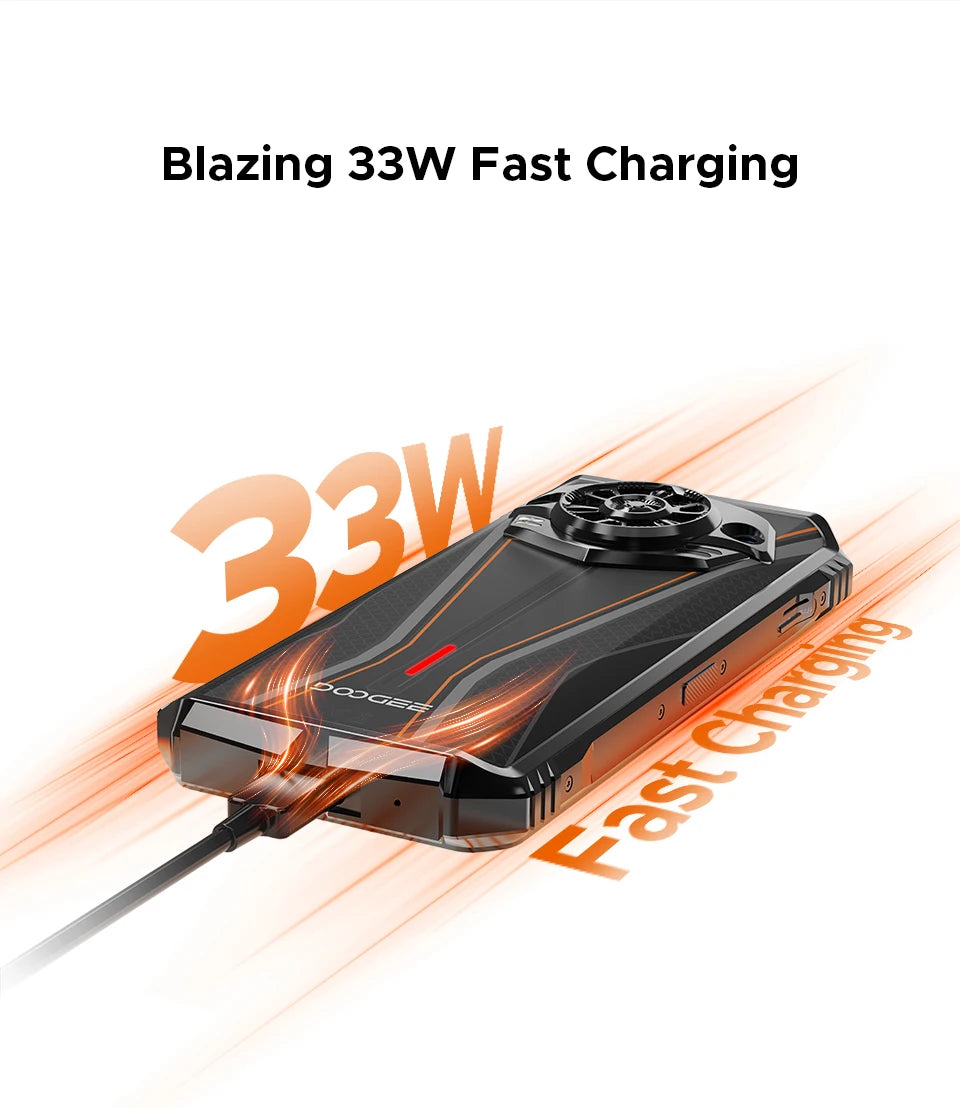 DOOGEE S Punk Pro Rugged Phone 128dB Speaker 8GB RAM 512GB ROM 6.6'' FHD+ Display 10800mAh Battery 50MP AI Camera NFC Smartphone