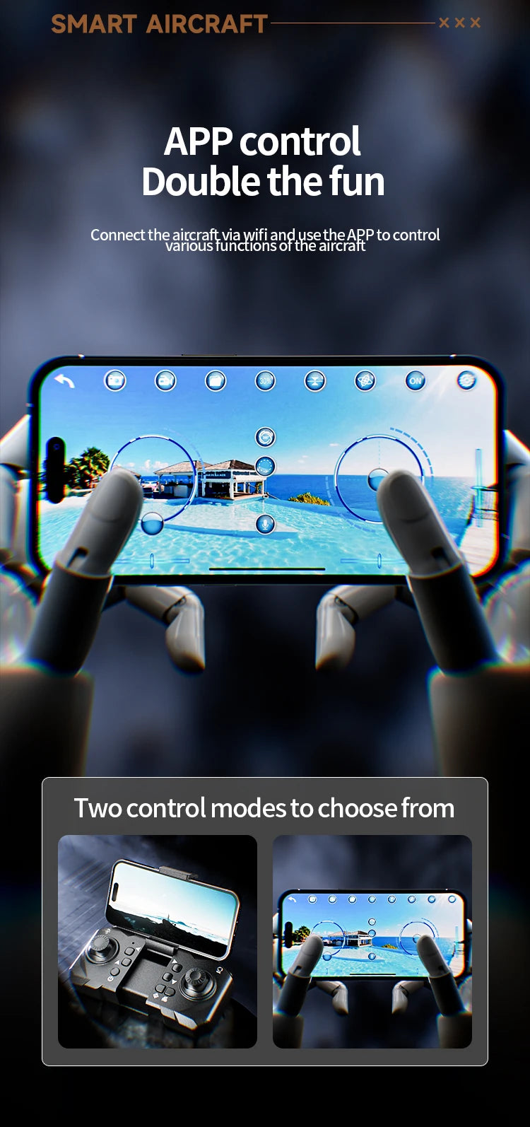 Xiaomi M5 Drone 8K Professional HD Triple Camera Brushless Motor Optical Flow Positioning Foldable Quadcopter RC Drone Toy New