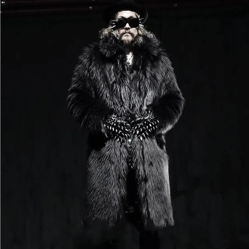 PFHQ Men's Faux Fur Coat Thickened Cotton Warm Darkwear Comfortable Heavy Industry Male Long Length Windbreakers Autumn 21Z2161