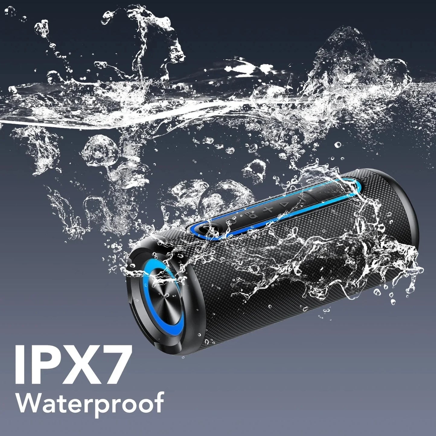 Bluetooth Speakers, Portable Wireless Speaker with 30W Loud Stereo Sound, BT5.4, IP7 Waterproof, 24H Playtime, Portable Speaker