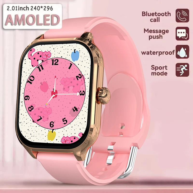 2025 New Smart Watch Men Women Gifts 2.01'' Full Touch Screen Sport Fitness Tracker Smartwatch Men BT Calls Digital smarthwhatch