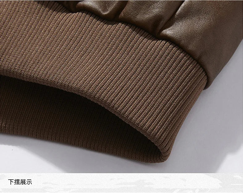 Fleece Fur Collar Windbreaker Coat Male Pu Jacket Men Thick Warm Cashmere Military Bomber Tactical Leather Jackets Mens Outwear