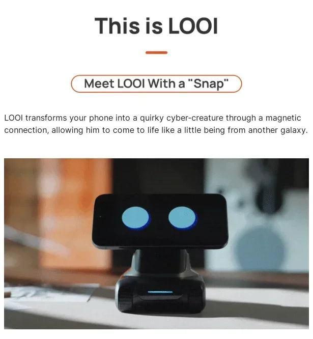 LOOI Smart Desktop Robot | AI Desktop Companion,ChatGPT Voice Interaction,Memory,Gesture& Face Recognition,Emotional Support