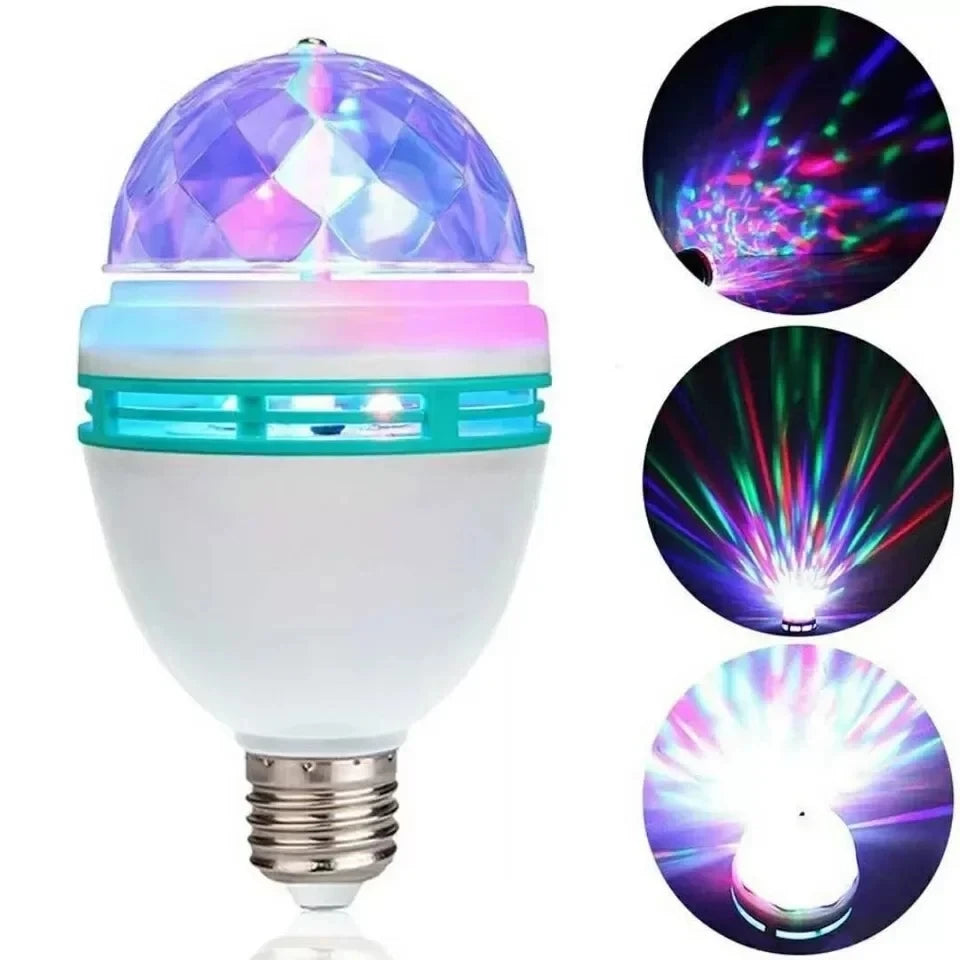 E27 Disco Light Rotating RGB Party Lamp LED Strobe Light Crystal Disco Bulb for Birthday Party Club Bar KTV Halloween Christmas