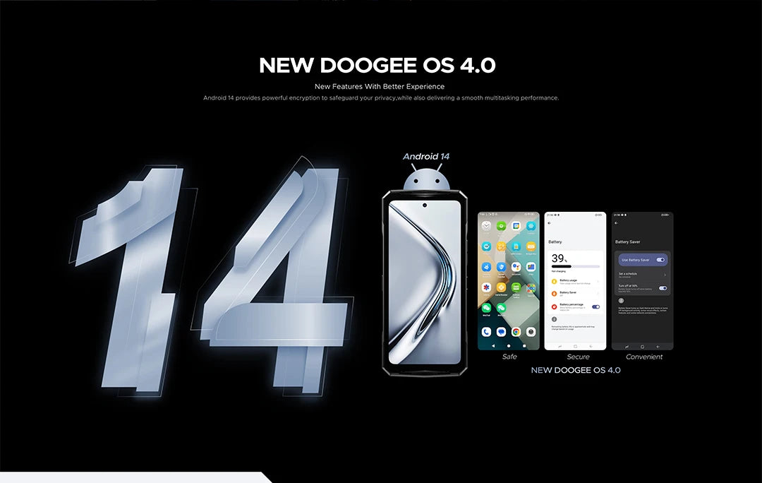 DOOGEE V40 5G Rugged Phone 6.78" FHD 120Hz Display Dimensity 7300 5G 12GB+512GB 8680mAh Battery 108MP Camera NFC Android 14