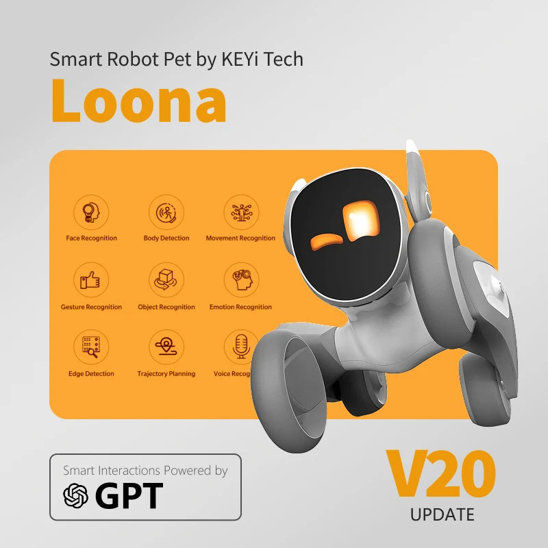 Loona Smart Pet Robot | AI Interactive,Gesture Control,Voice Commands,Home Monitoring,Multilingual Support,Children's Companion
