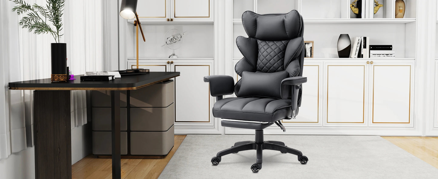 Dowinx Big and Tall Office Chair with Pocket Spring Cushion and Lumbar Support,High Back Computer Gaming Chair with Armrests