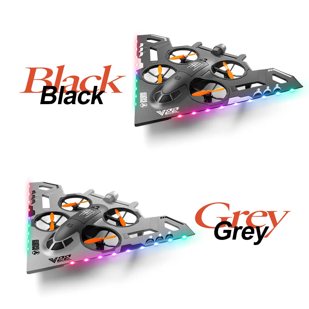 V22 3 in 1 RC Glider Helicopter 2.4G EPP Stunt Gravity Sensing Foam Fighter Remote Control Airplane With Color Light Boy Toy
