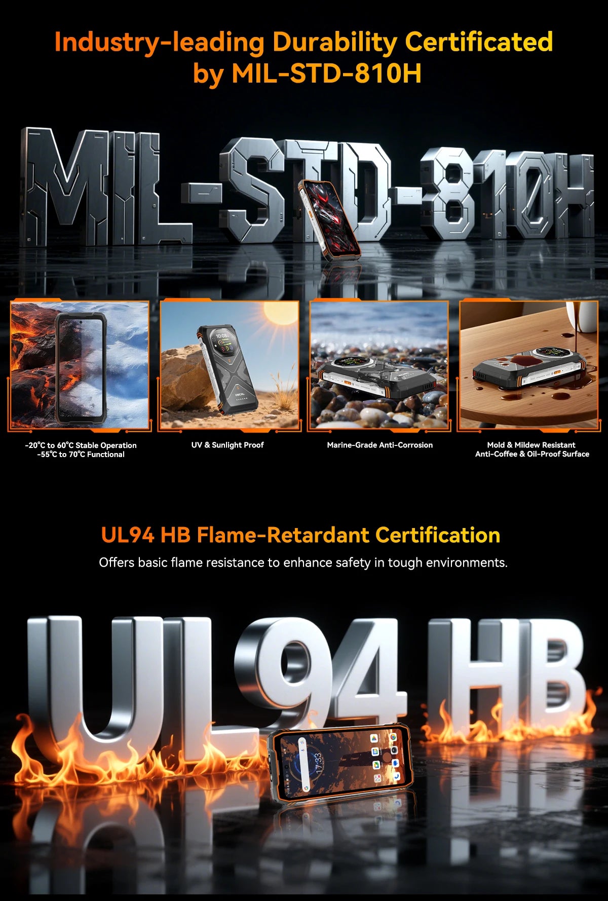 【World premiere】Blackview Oscal TANK 1 Rugged SmartPhone 5G MediaTek Dimensity 7050 6.78" 2.4K 120Hz Display 20000mAh NFC 64MP