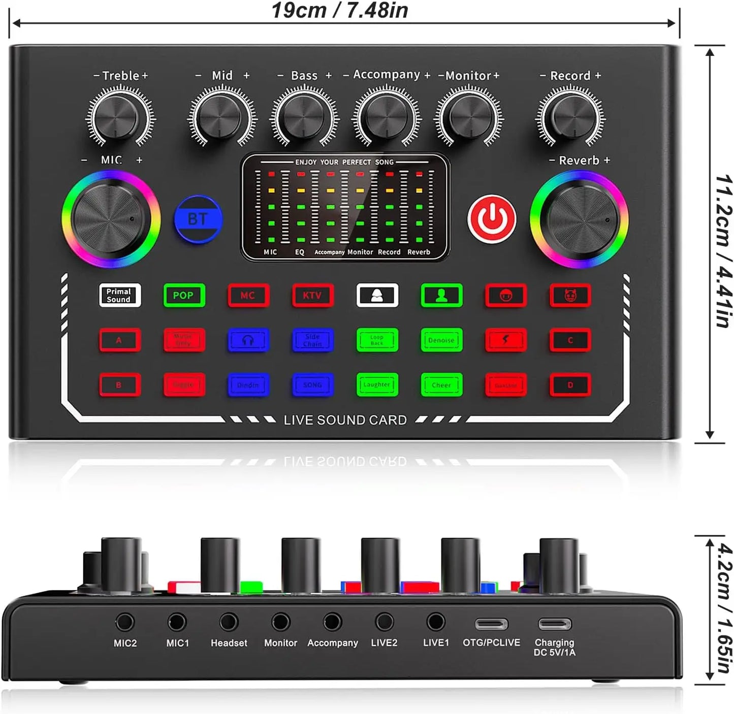 F009 Live Sound Card Broadcast quipment,Bluetooth Audio DJ Mixer with Microphone Set Device For Smartphone Live Streaming