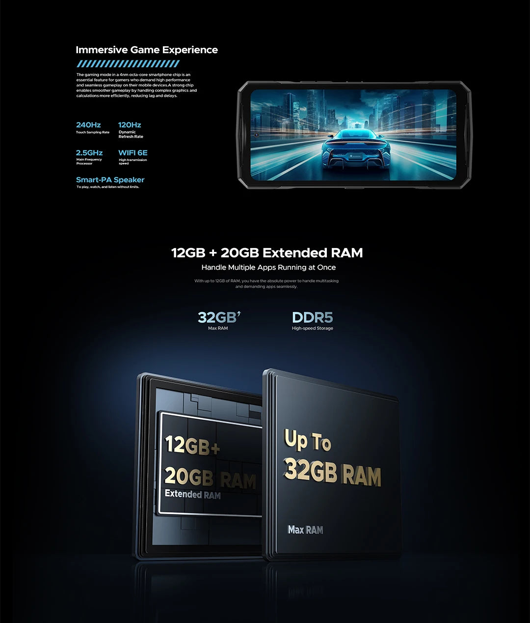 DOOGEE V40 5G Rugged Phone 6.78" FHD 120Hz Display Dimensity 7300 5G 12GB+512GB 8680mAh Battery 108MP Camera NFC Android 14