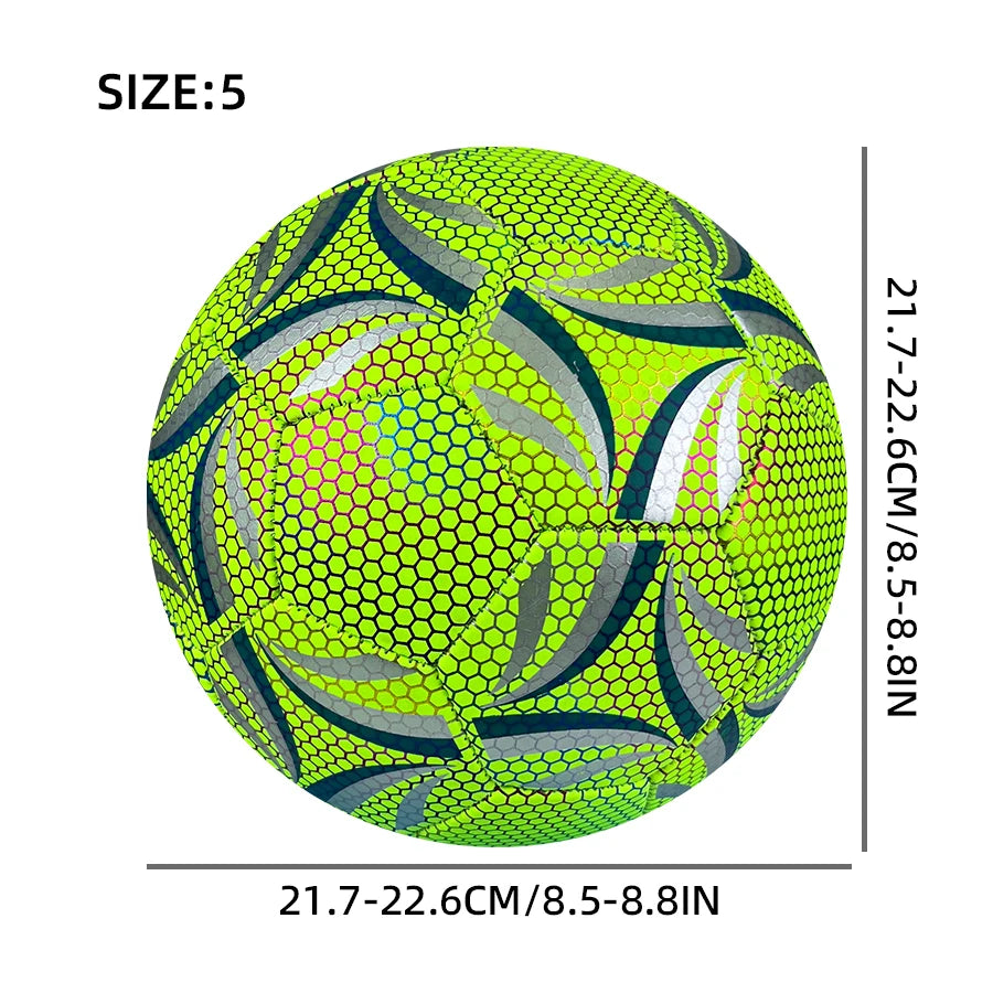 Professional Fluorescent Green Soccer Ball | Size 5 | High-Quality PU | Outdoor Match & Training