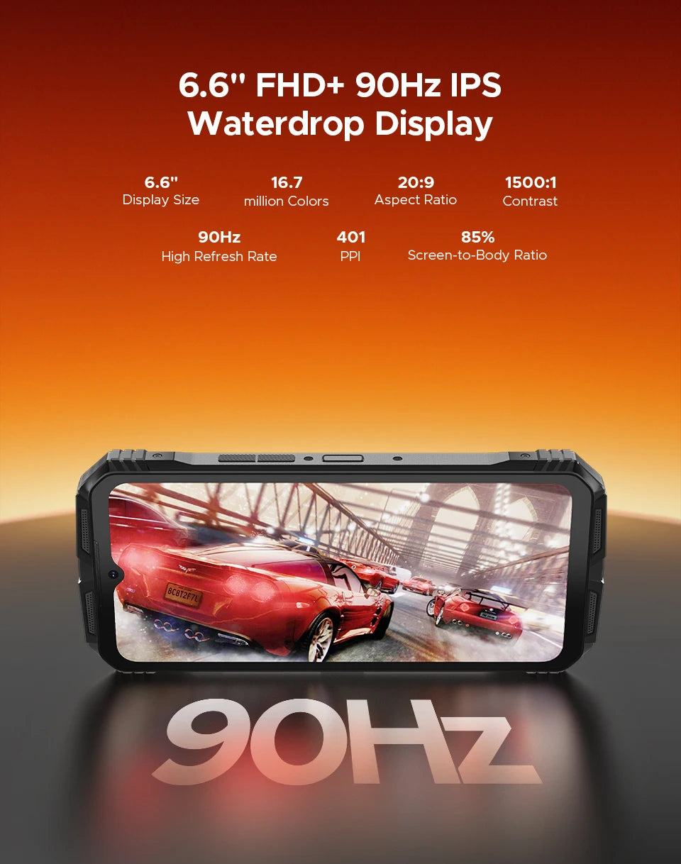 DOOGEE S Punk Pro Rugged Phone 128dB Speaker 8GB RAM 512GB ROM 6.6'' FHD+ Display 10800mAh Battery 50MP AI Camera NFC Smartphone