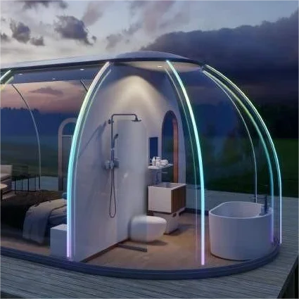 Cheap Sale Luxury Transparent Camping Hotel Round Polycarbonate Luxury Prefabricated Dome HouseDeposit price