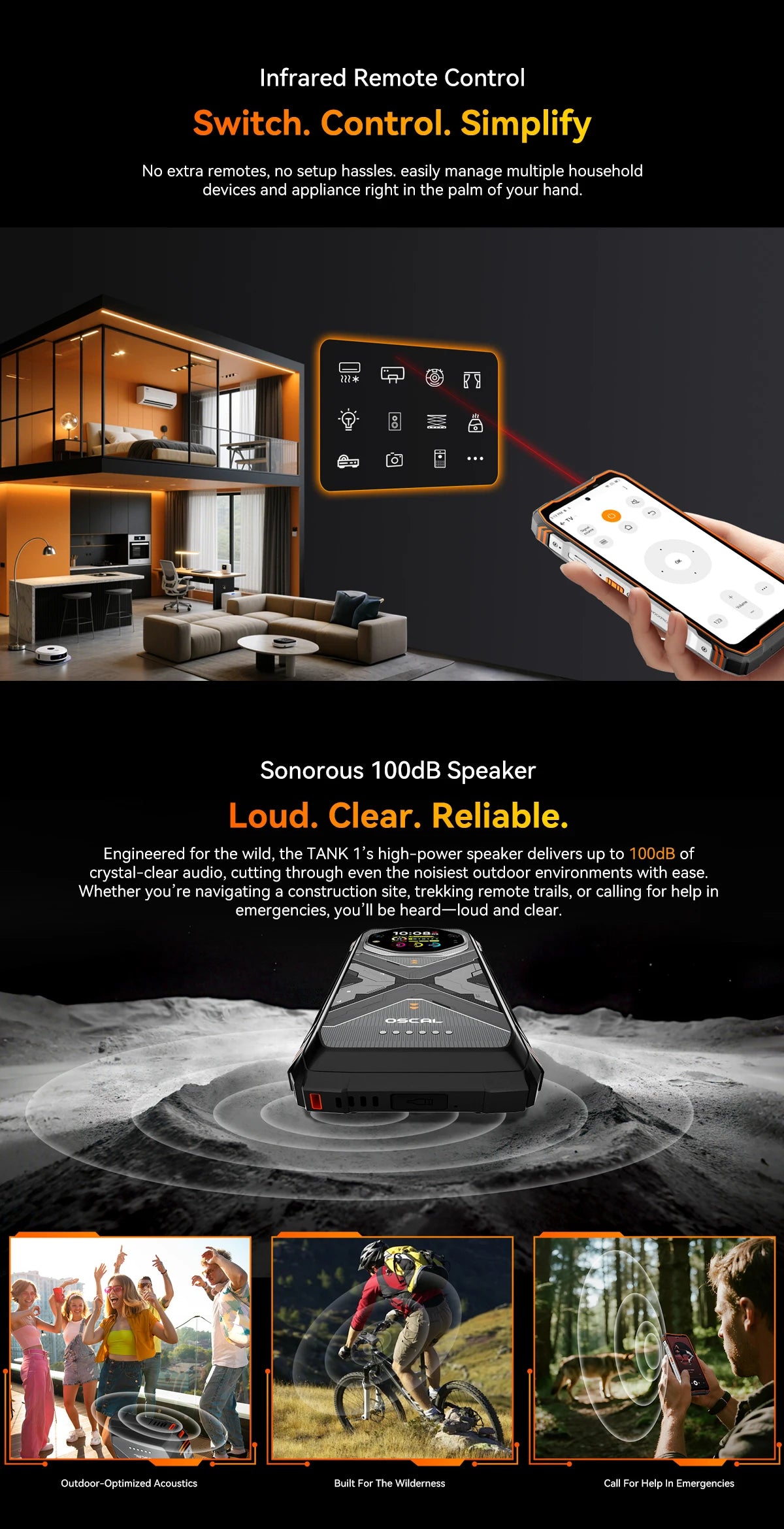 【World premiere】Blackview Oscal TANK 1 Rugged SmartPhone 5G MediaTek Dimensity 7050 6.78" 2.4K 120Hz Display 20000mAh NFC 64MP