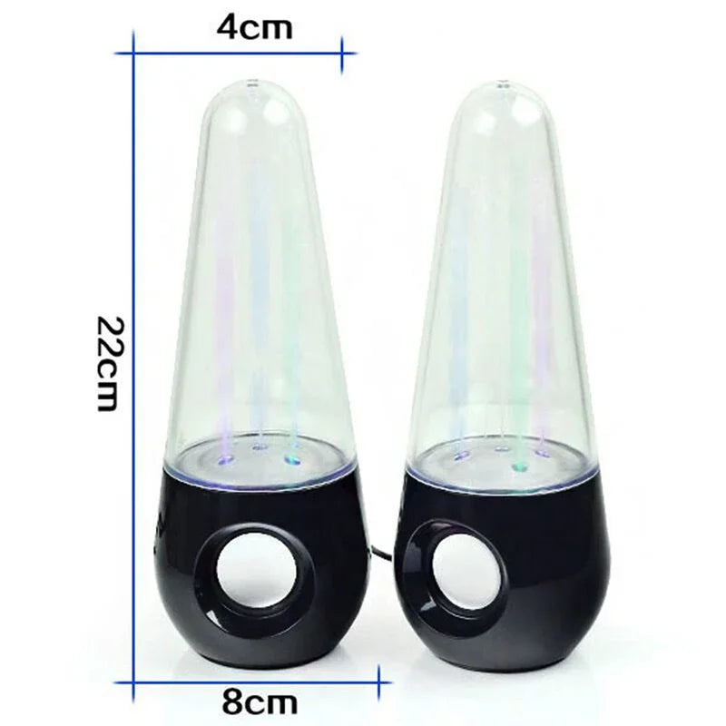 2PCS Dancing Water LED Speakers for PC & Laptop Audio