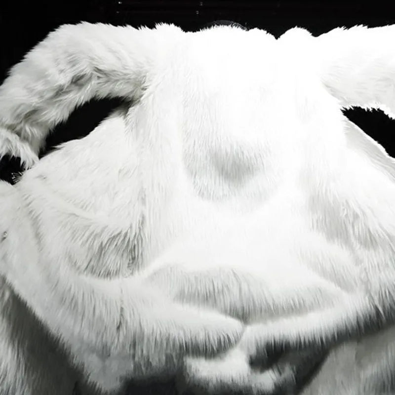 PFHQ Men's Faux Fur Coat Thickened Cotton Warm Darkwear Comfortable Heavy Industry Male Long Length Windbreakers Autumn 21Z2161