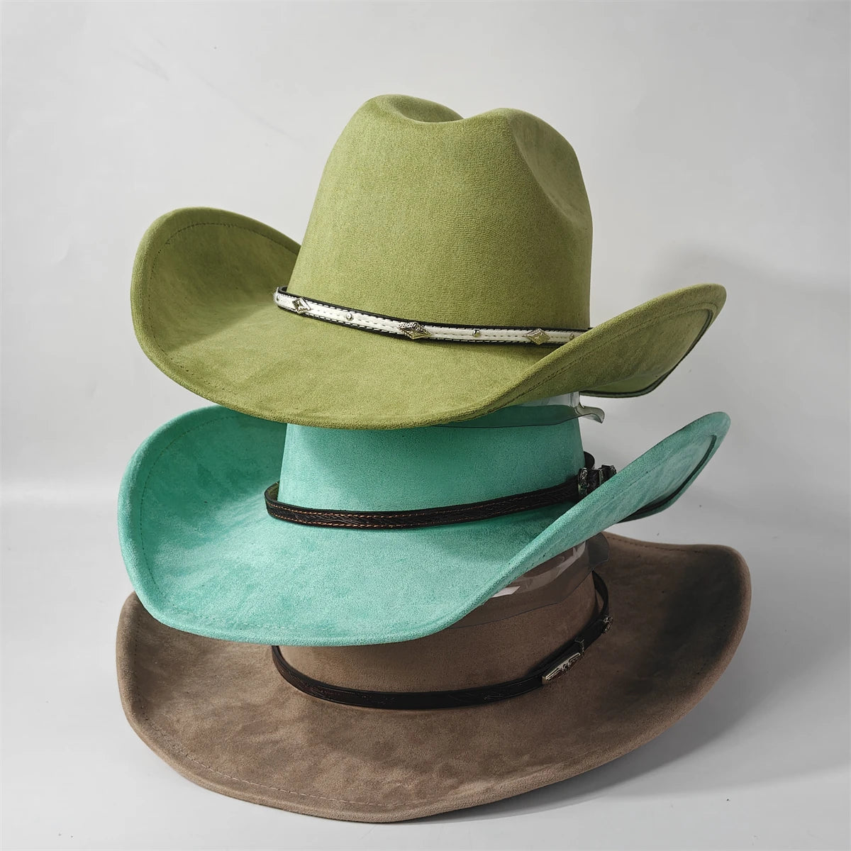 Cowboy hat fedora hat with genuine leather accessories men's and women's cowboy hat with bull head accessories gold accessories