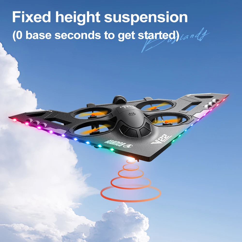 V22 3 in 1 RC Glider Helicopter 2.4G EPP Stunt Gravity Sensing Foam Fighter Remote Control Airplane With Color Light Boy Toy