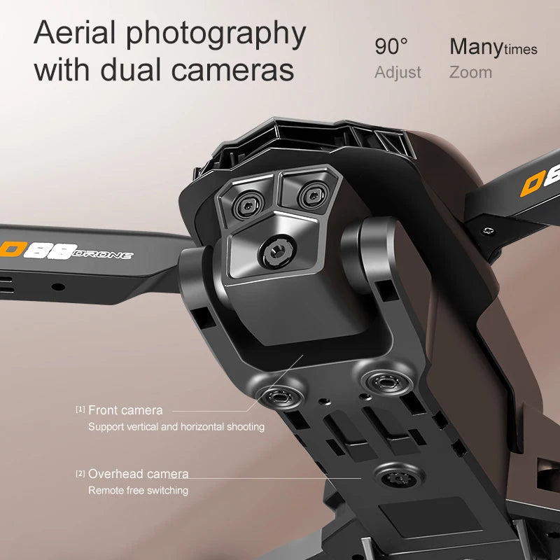 Lenovo D88 Drone 8K HD Dual Camera Professional Aerial Photography Optical Flow Hovering Gesture Shooting Folding Brushless UAV